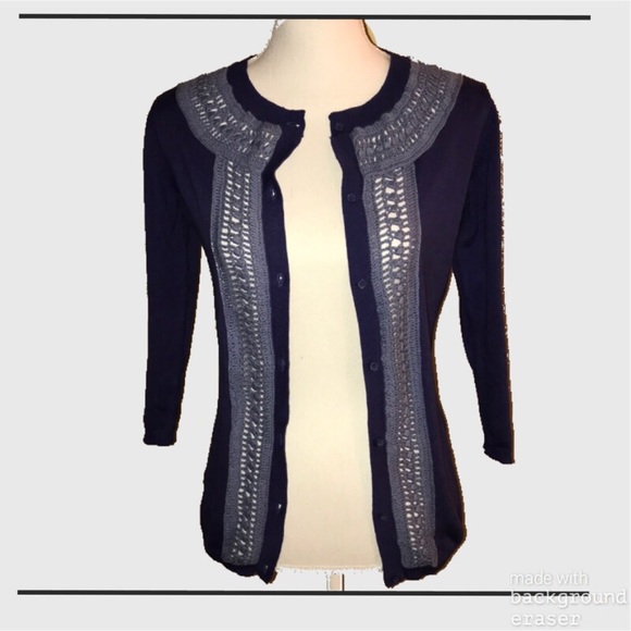 Liz Claiborne Sweaters - NWOT Liz Claiborne cardigan with crocheted detail